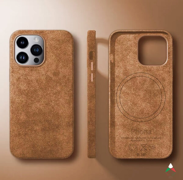 alcantara telefoonhoesje bruin