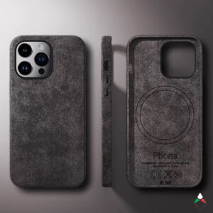 alcantara telefoonhoesje grijs