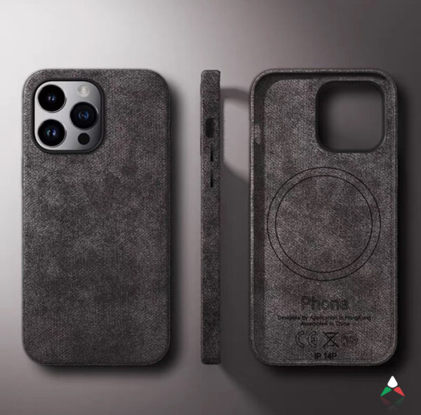 alcantara telefoonhoesje grijs