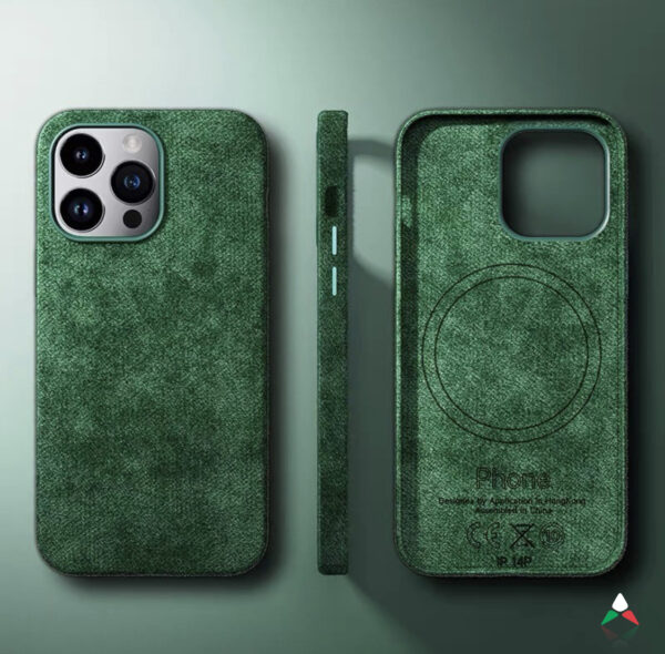alcantara telefoonhoesje groen