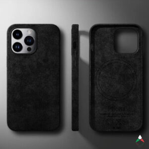 alcantara telefoonhoesje zwart