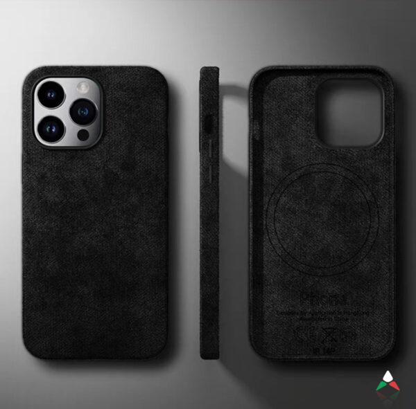 alcantara telefoonhoesje zwart